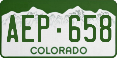 CO license plate AEP658