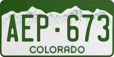 CO license plate AEP673