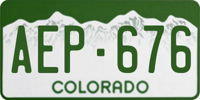 CO license plate AEP676