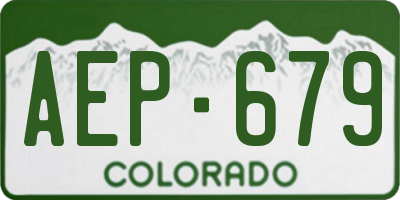 CO license plate AEP679