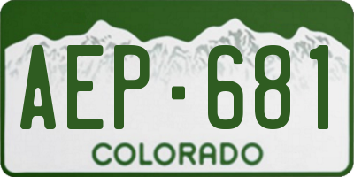 CO license plate AEP681