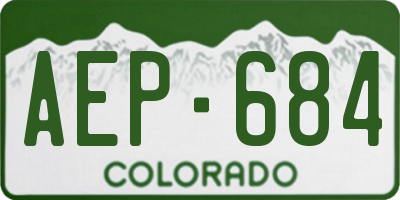 CO license plate AEP684
