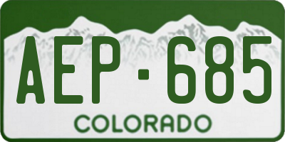 CO license plate AEP685