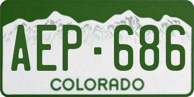CO license plate AEP686