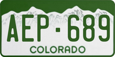CO license plate AEP689