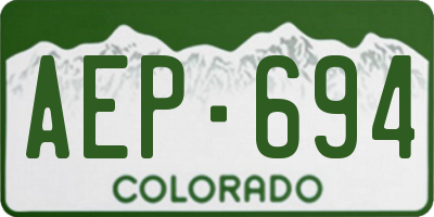 CO license plate AEP694