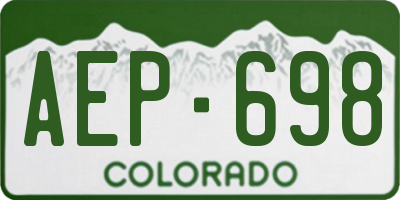 CO license plate AEP698