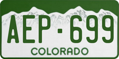 CO license plate AEP699