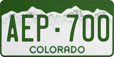 CO license plate AEP700