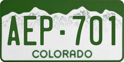 CO license plate AEP701