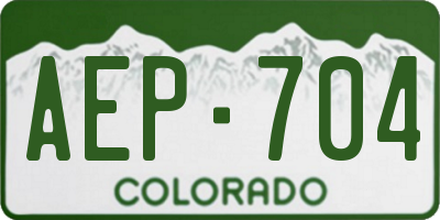 CO license plate AEP704