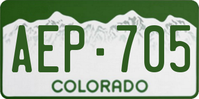 CO license plate AEP705