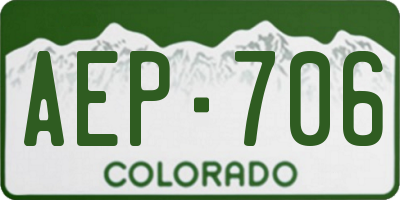 CO license plate AEP706