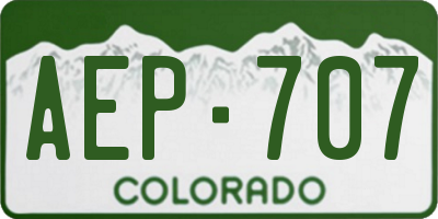 CO license plate AEP707
