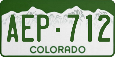 CO license plate AEP712