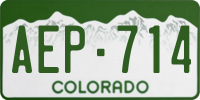 CO license plate AEP714
