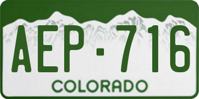 CO license plate AEP716