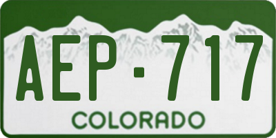 CO license plate AEP717