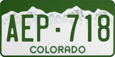 CO license plate AEP718