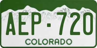 CO license plate AEP720