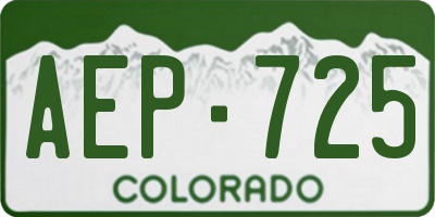 CO license plate AEP725