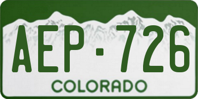 CO license plate AEP726