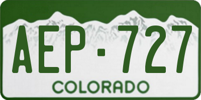 CO license plate AEP727