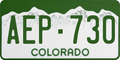CO license plate AEP730