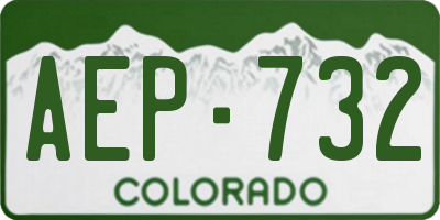 CO license plate AEP732