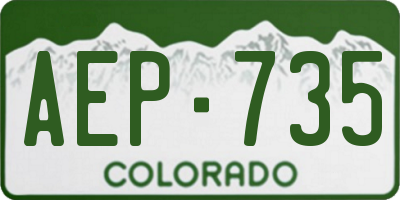 CO license plate AEP735