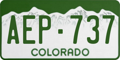 CO license plate AEP737