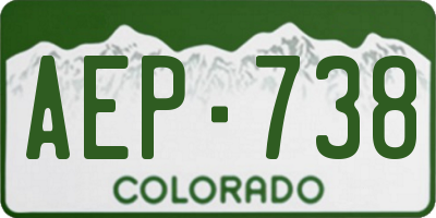 CO license plate AEP738