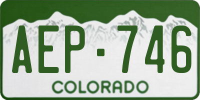CO license plate AEP746
