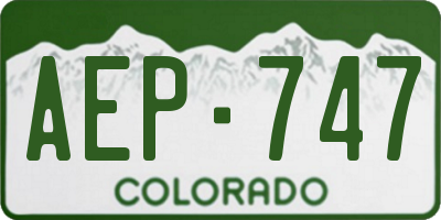CO license plate AEP747