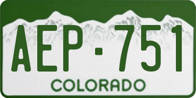 CO license plate AEP751