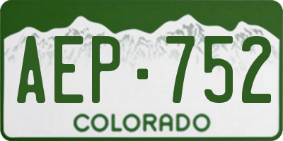 CO license plate AEP752