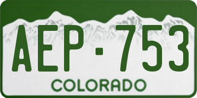 CO license plate AEP753