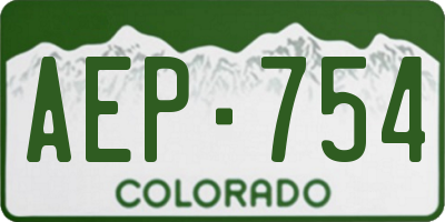 CO license plate AEP754