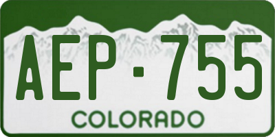 CO license plate AEP755
