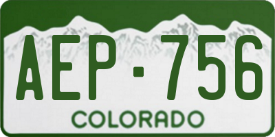 CO license plate AEP756