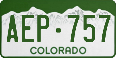 CO license plate AEP757