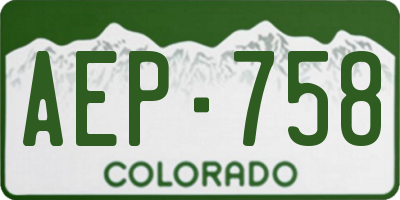 CO license plate AEP758