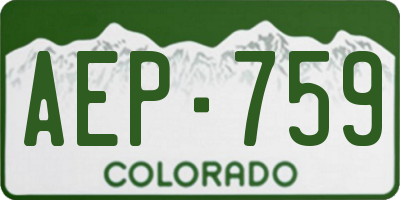 CO license plate AEP759