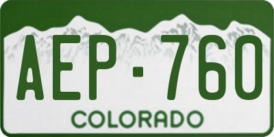 CO license plate AEP760