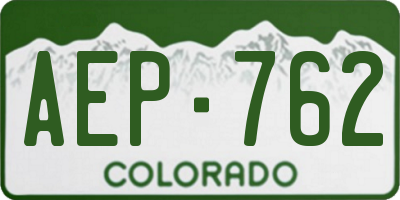CO license plate AEP762