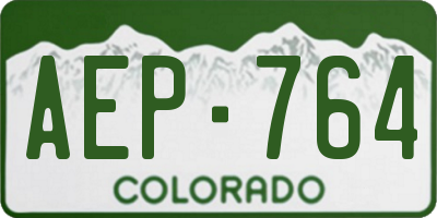 CO license plate AEP764
