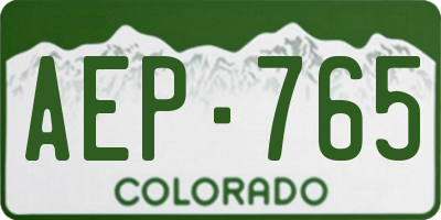 CO license plate AEP765