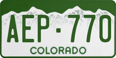CO license plate AEP770