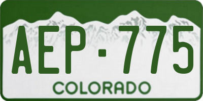 CO license plate AEP775