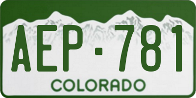 CO license plate AEP781